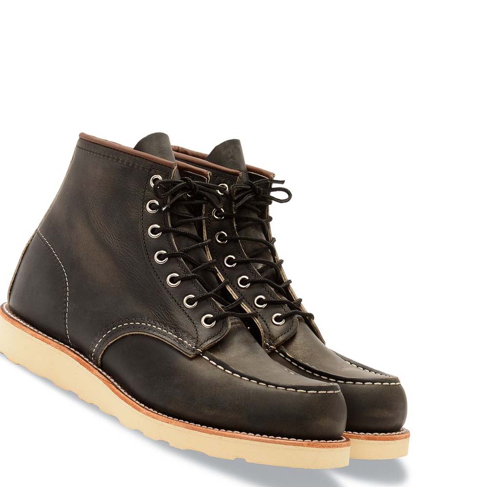 Red Wing Classic Moc Heritage 6-Inch in Rough & Tough Leather Men's Boots Black / Brown | ZA 216TCE